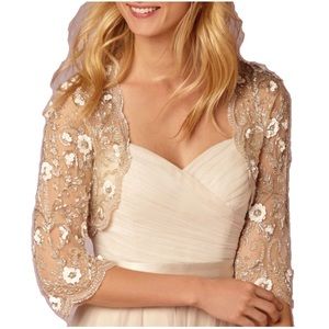 RARE, EUC! Cinzia Jacket in Nude/Ivory - BHLDN exclusive Moyna M medium like new